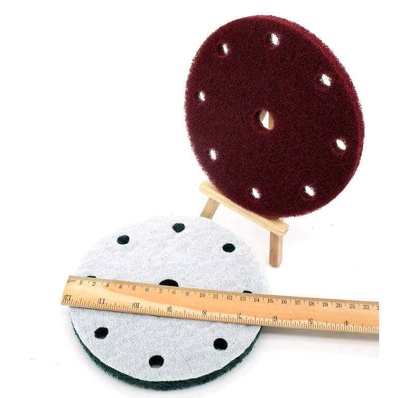6 Inch 150mm Round Hook and Loop 9-Hole Scouring Pad Industrial Heavy Duty Nylon Cleaning Cloth