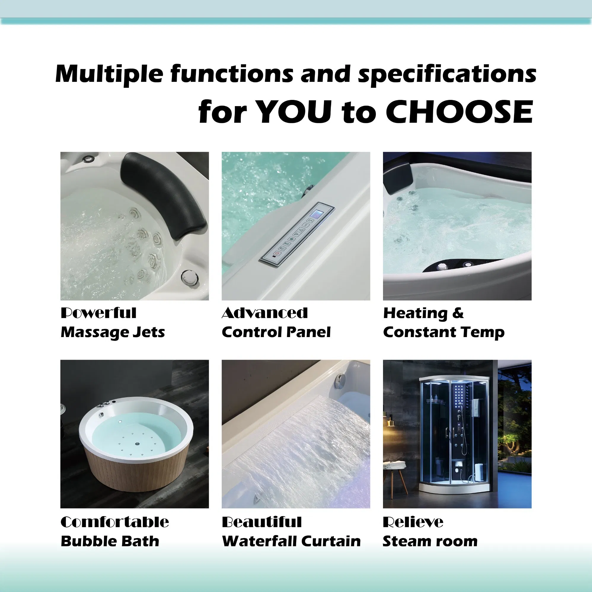 Акриловая угловая джакузи с гидромассажем DEWO