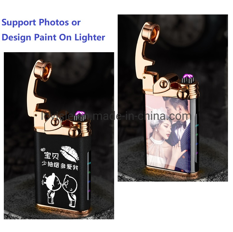 Creative Rocker Lighter Windproof USB Rechargeable Flameless Lighter Double Arc Plasma