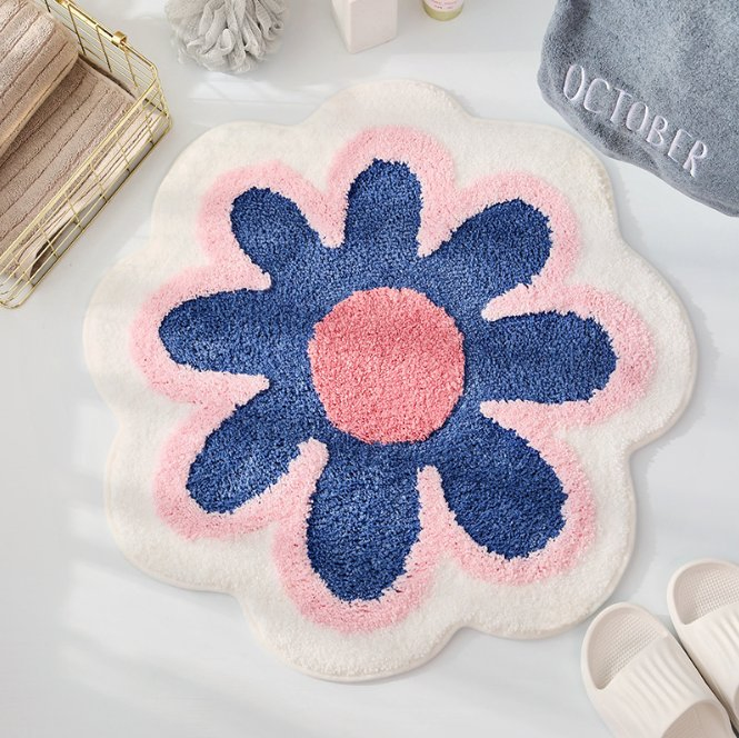 Living Room Bedroom Flower Shaped Kids Floor Mats Fluffy Carpets
