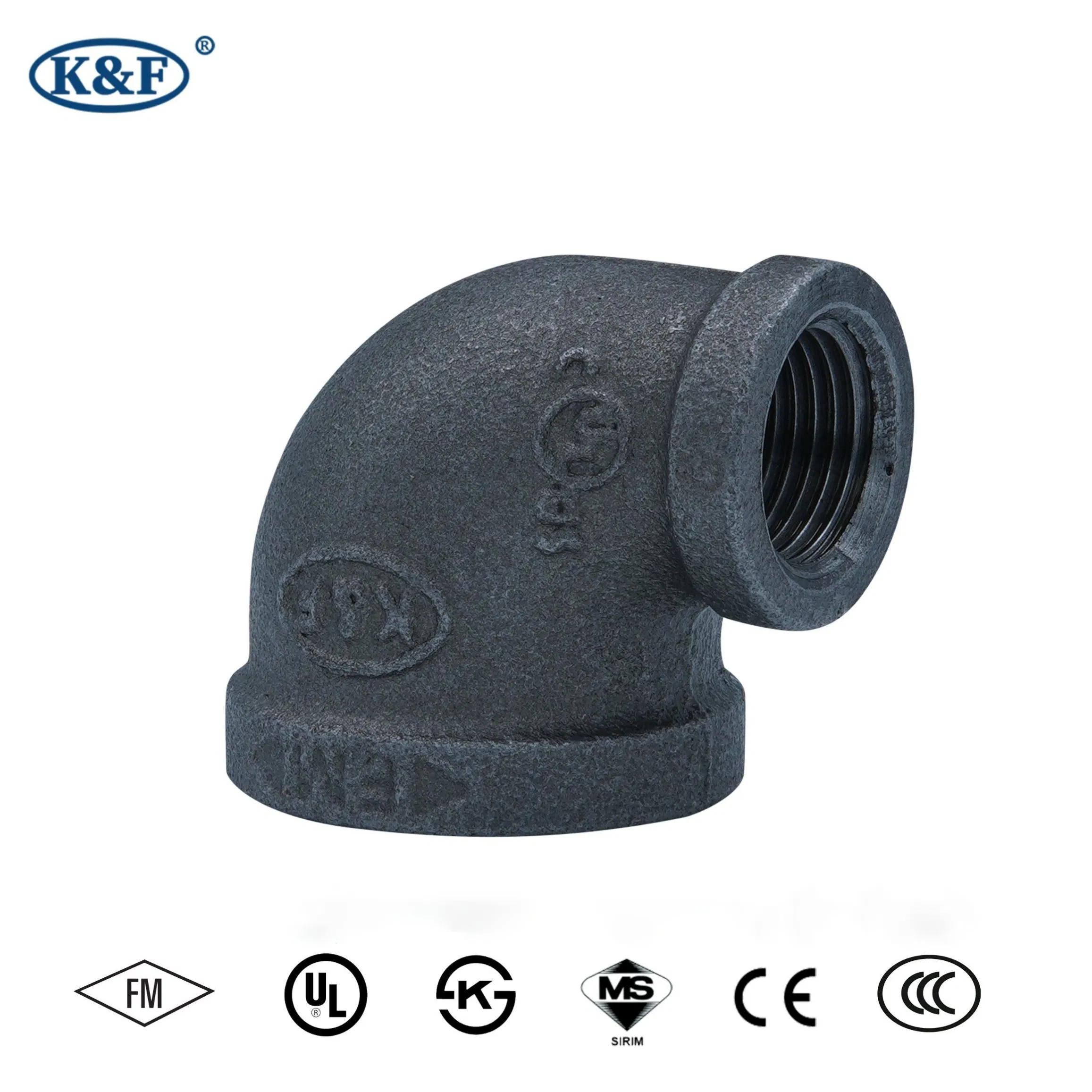 Kanaifu Male Female Galvanized Malleable Iron Pipe Fitting Elbow with FM UL