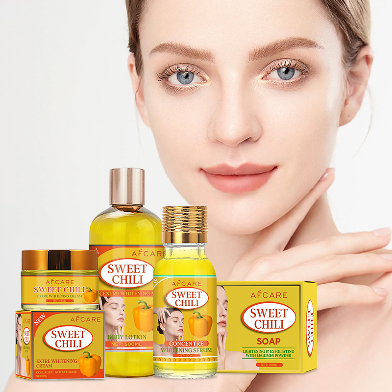 Korean Whitening Sulfate-Free Antioxidants and Sweet Chili & Vitamin B5 Organic Skincare Set