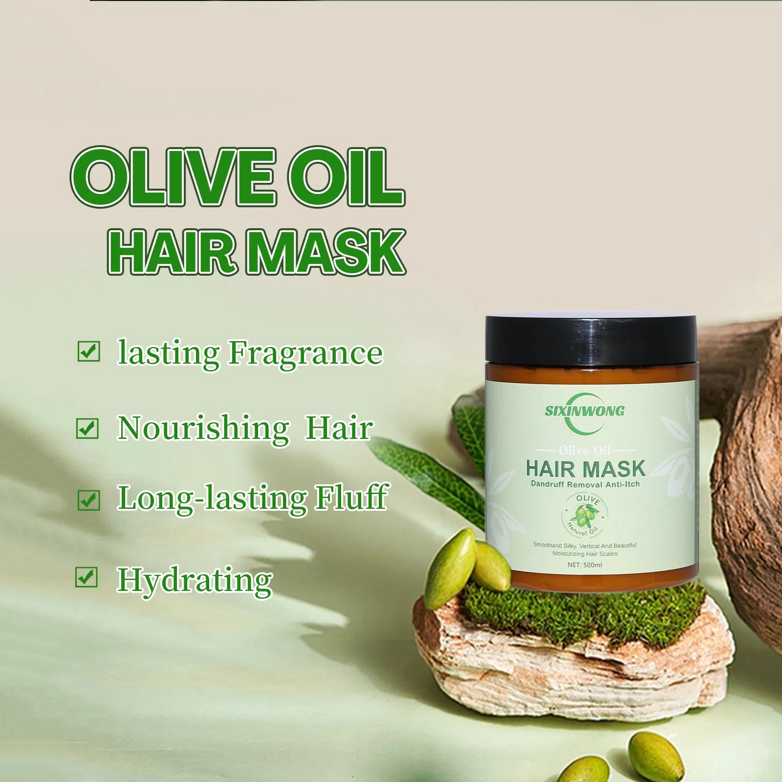 Beauty Cosmetics Olive Oil Moisturizing Hair Easily Absorbs Repairs Dryness Hair Mask