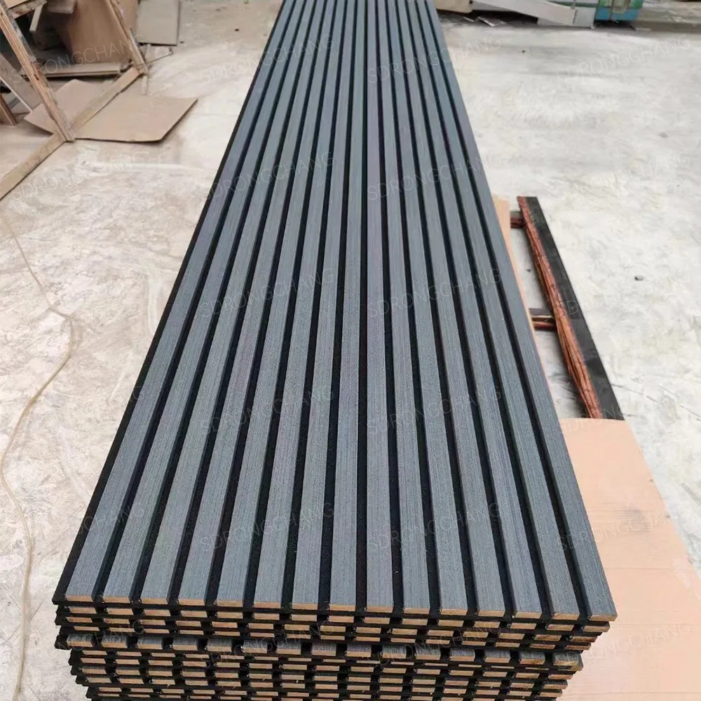 3D Customized Decorative Soundproofing Wooden Slats Wall Covering Wood Veneer Pet Felt Acoustic Panel