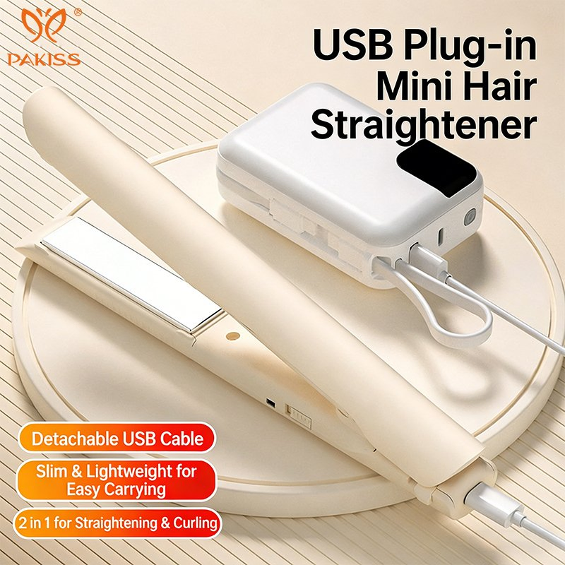 Pakiss Best Travel Home Use USB Plug-in Hair Straightener