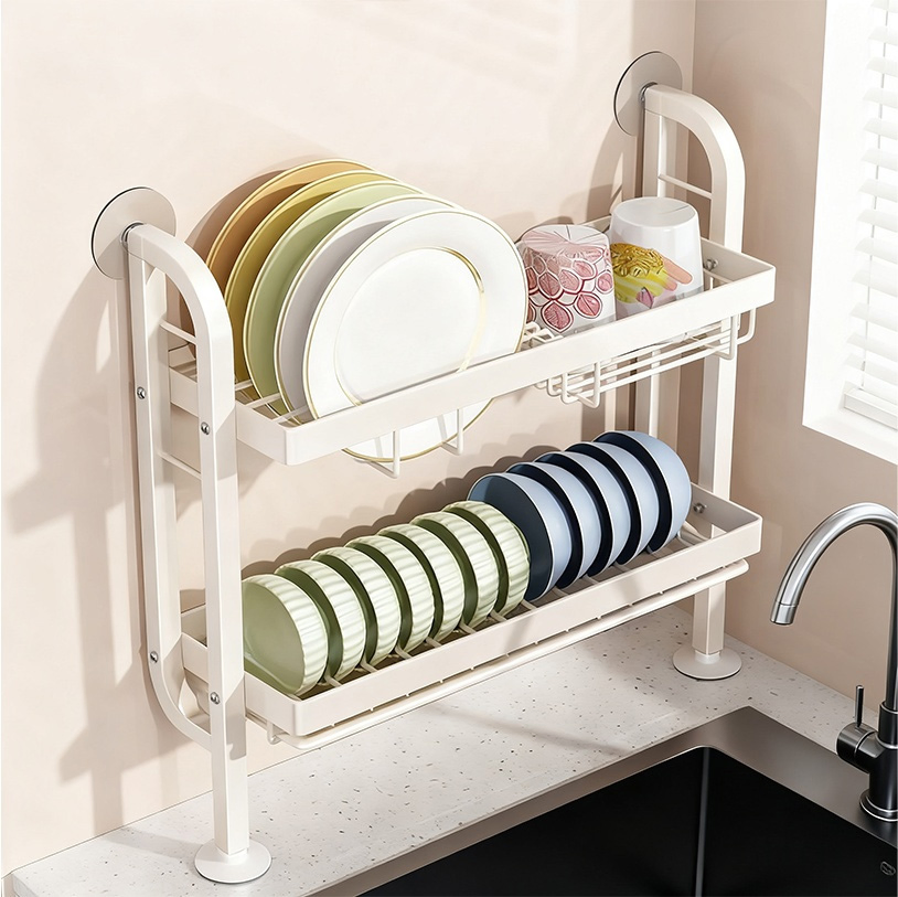 Держатель для посуды с присоской, 2-уровневый