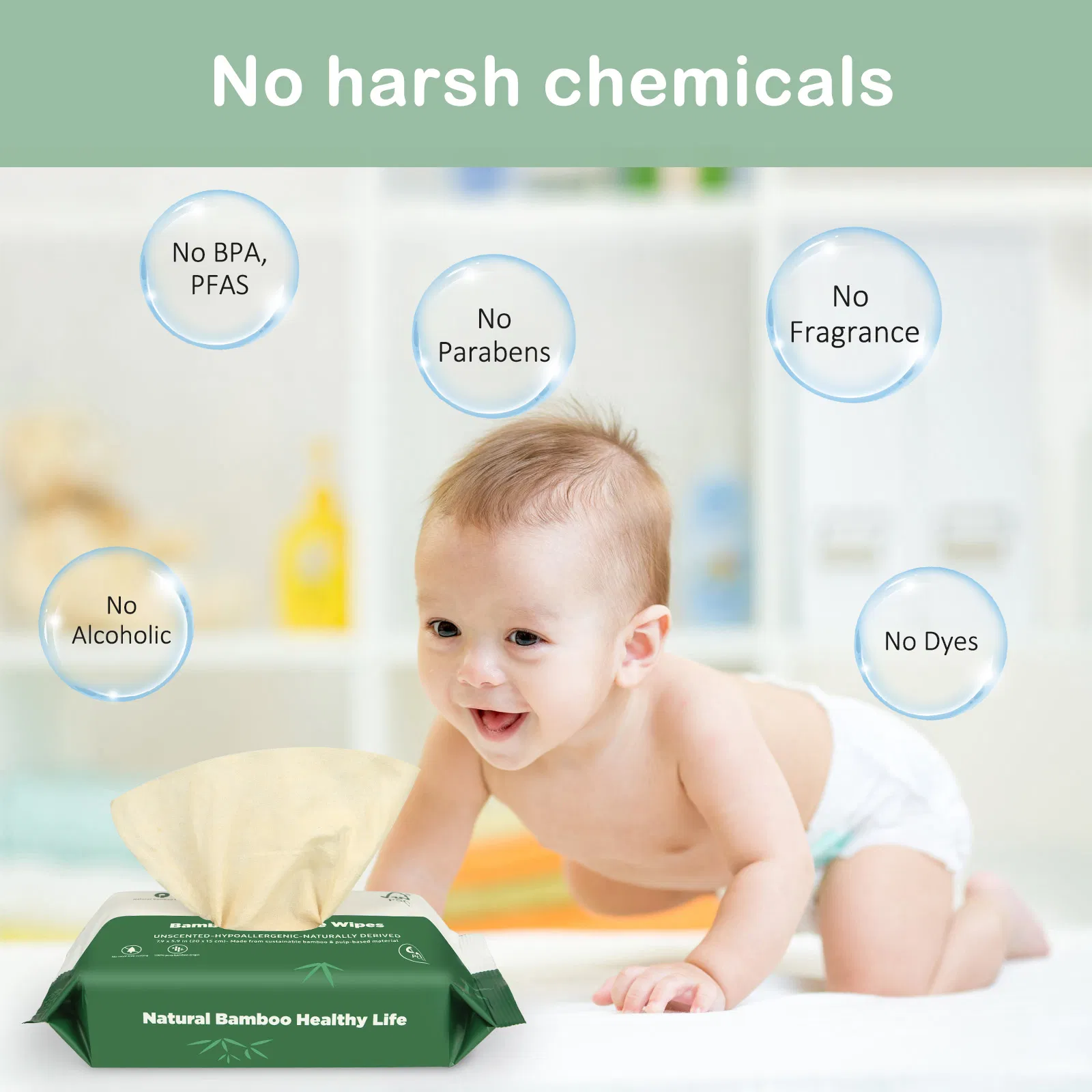 Nature Bamboo Flushable Wipes