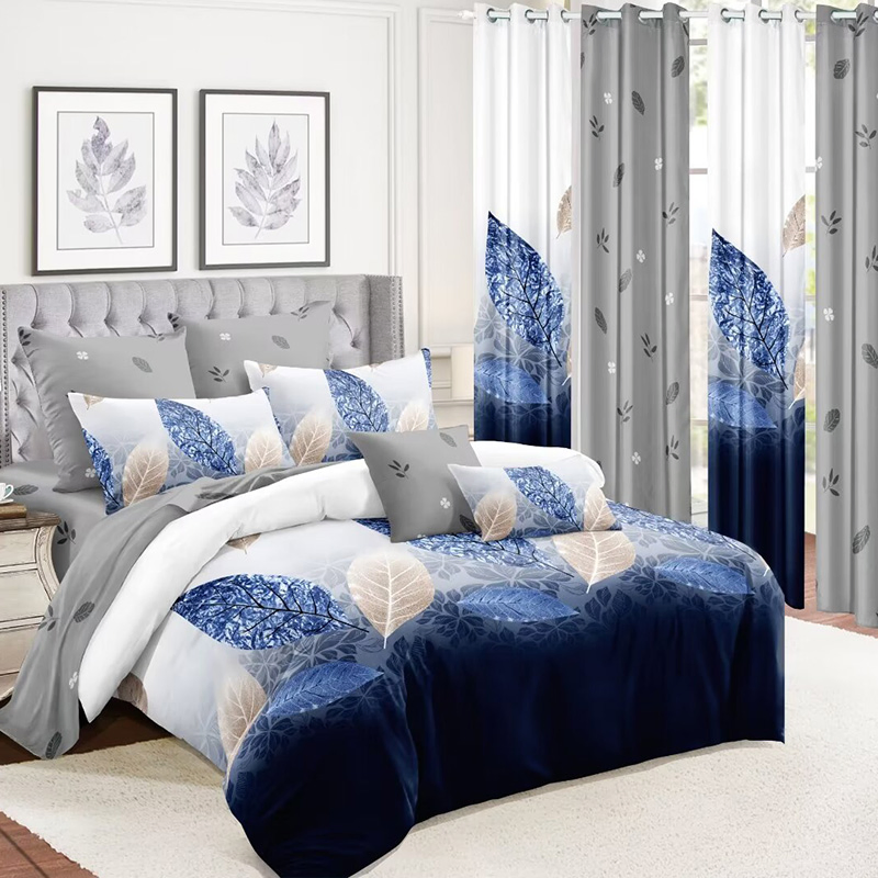 Grey Printed Bedding Sabanas Bedcover Comforter Duvet Cover Quilts Bedspread with Pillowcases Us King Coverlets Custom Microfiber Polyester Home Textile