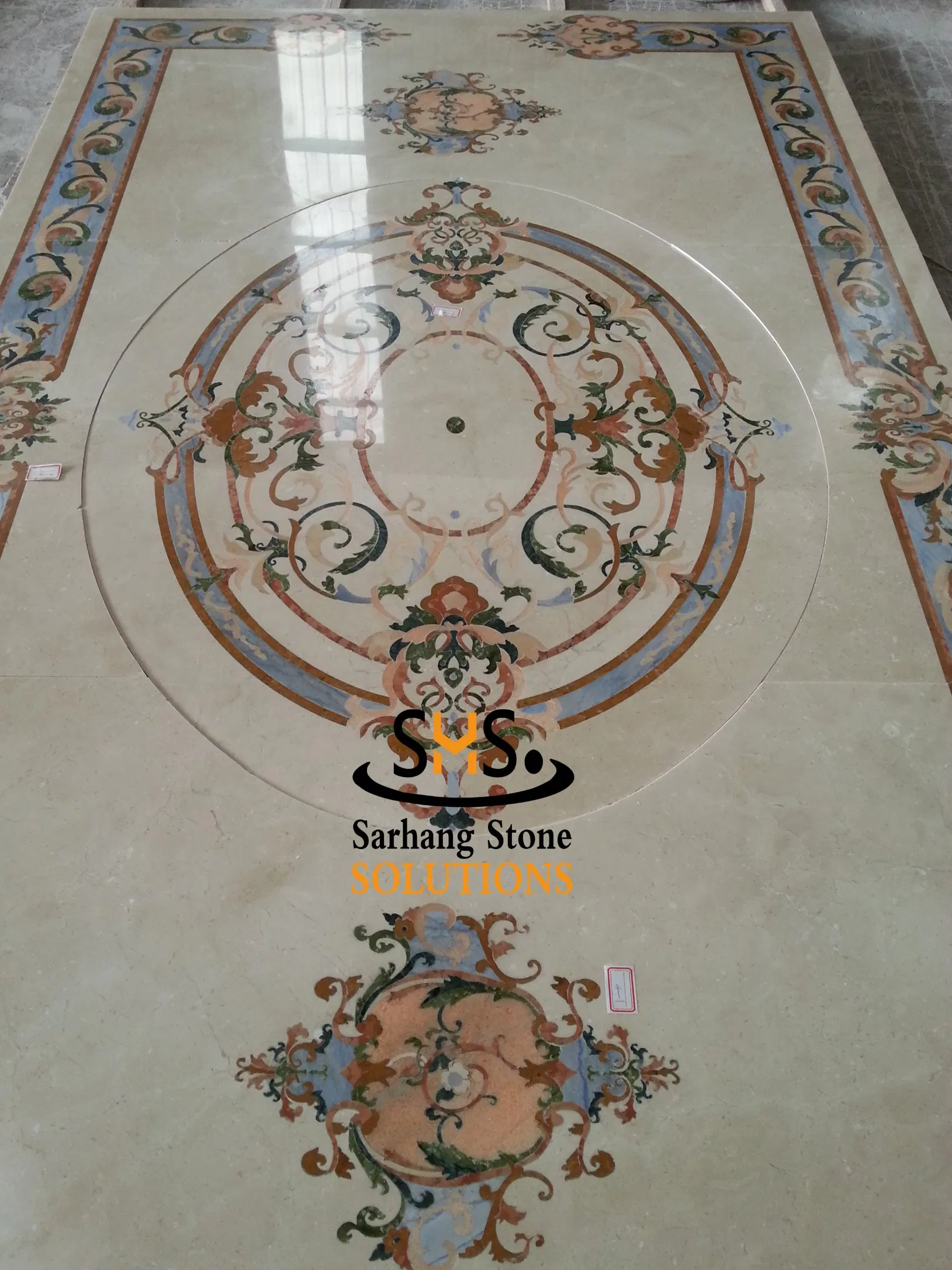 European Classic Style Waterjet Marble Medallion Marble Inlay for Home Floor Decoration