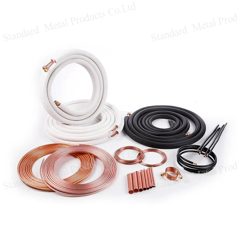 Hot Selling 1/4" 3/8" 5/8" 10m PE Coated Aircon Copper Pipe Insulated Installation Kit for Air Conditioner