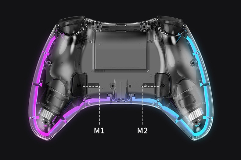 S30 9300 Wireless Controller Transparent LED Breathing Handle Gamepad Gaming Joystick Controller for Ns Switch/PC/Phone