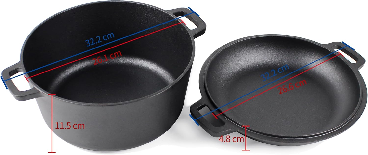 Чугунная голландская печь 5qt для выпечки хлеба (черная)