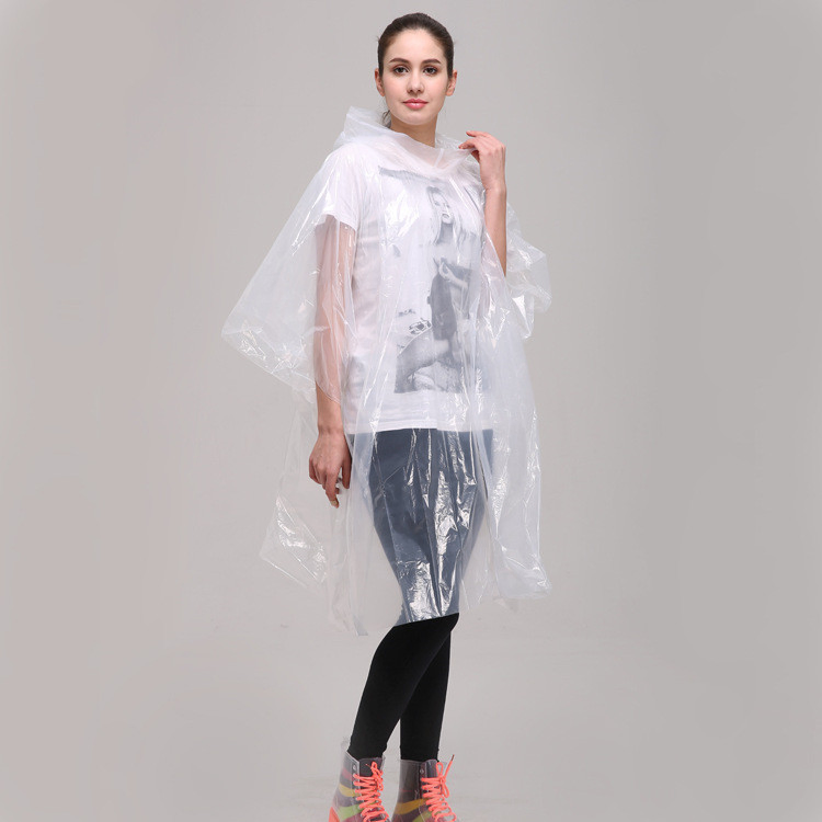 Cheap Disposable Poncho PE Rain Poncho (Rpe-076)