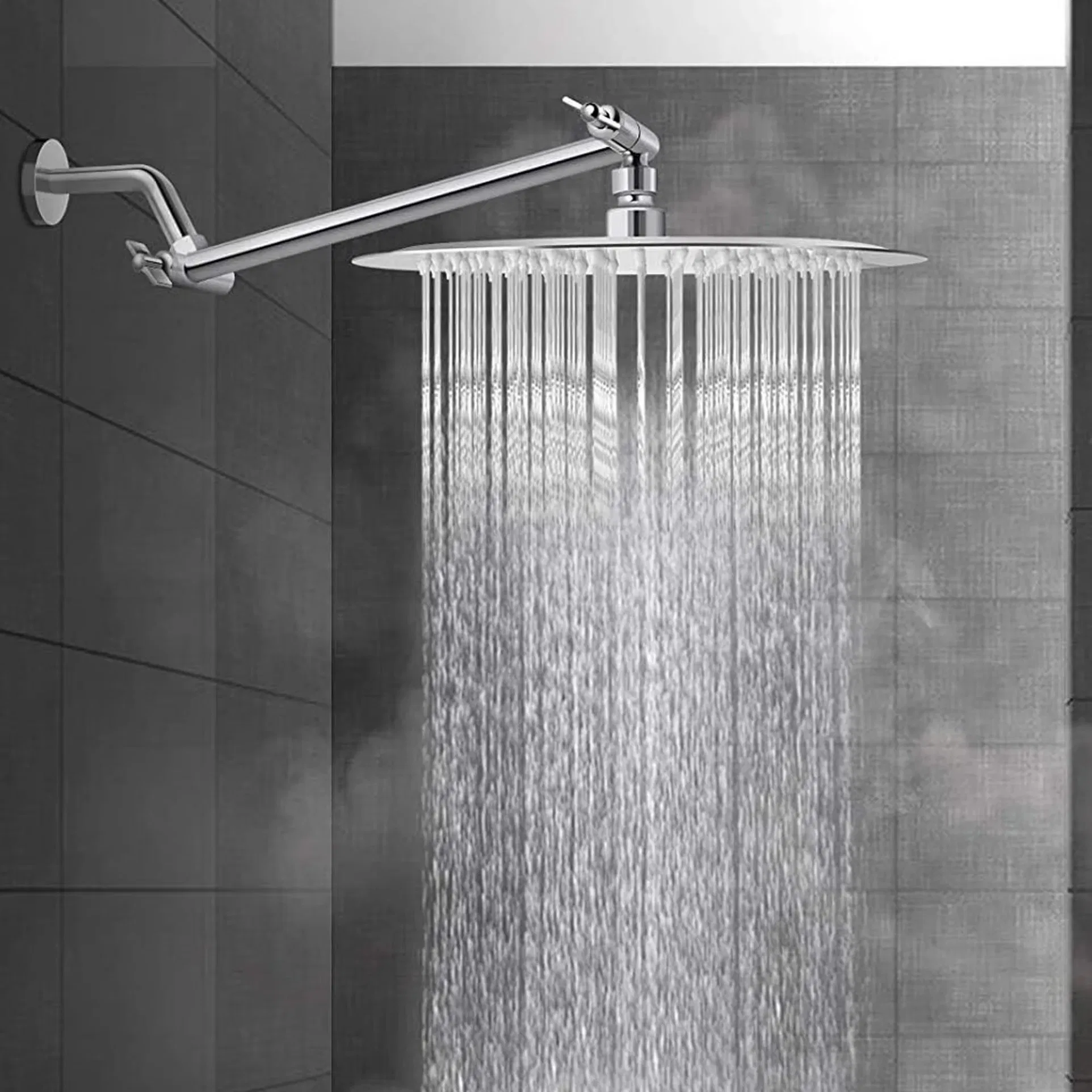 8-Inch Rain High Pressure 304 Stainless Steel Luxury Waterfall Shower Head Massage Wall Mount