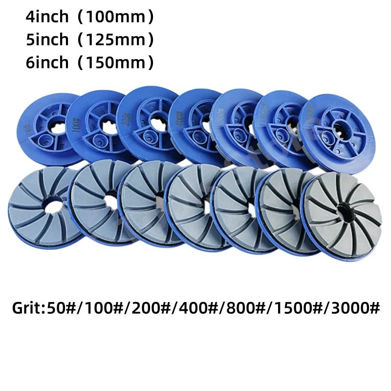 5 Inch Snail Lock Diamond Marble Polishing Pad Wet Foam Edge Grinding Wheel for Granite Chamfering Polishing