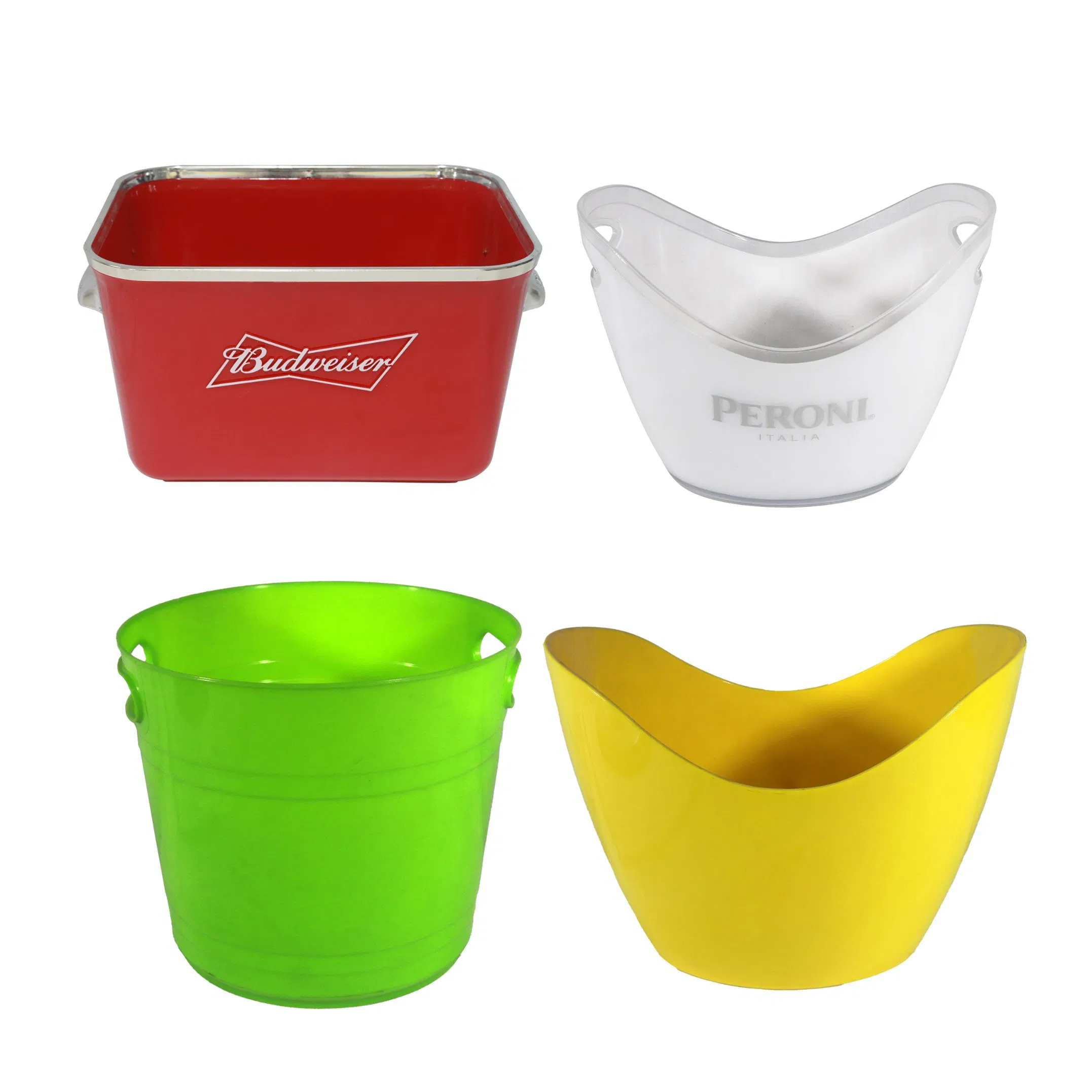 Single Color Double Color Transparent Style Frosted Style 2.5 Liter 3 Liter 12 Liter Square Plastic Ice Bucket for Mill Street Molson Moosehead
