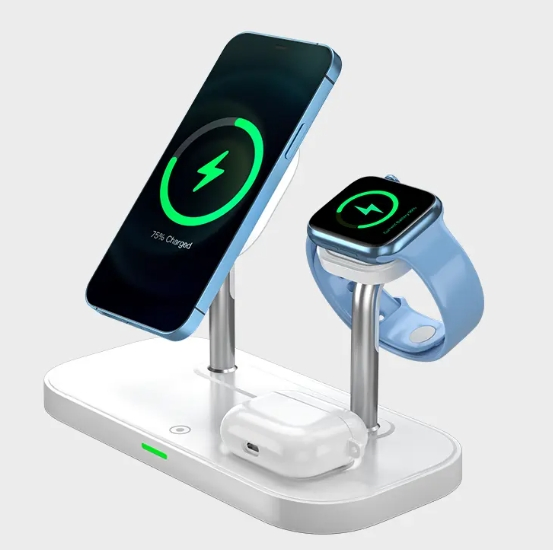 Desk Wireless Charging 3 in 1 Charger Magnetic 15W 3 in 1 Wireless Charger Charging Station for Phone Stand Fast Charger