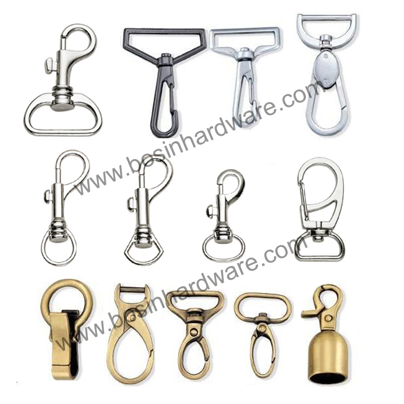 32mm Nickel Plated Metal Spring Snap Hook
