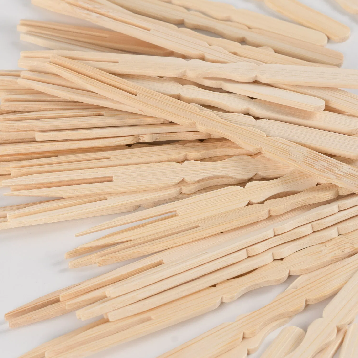 Natural Color Disposable Bamboo Cake Fruit Fork