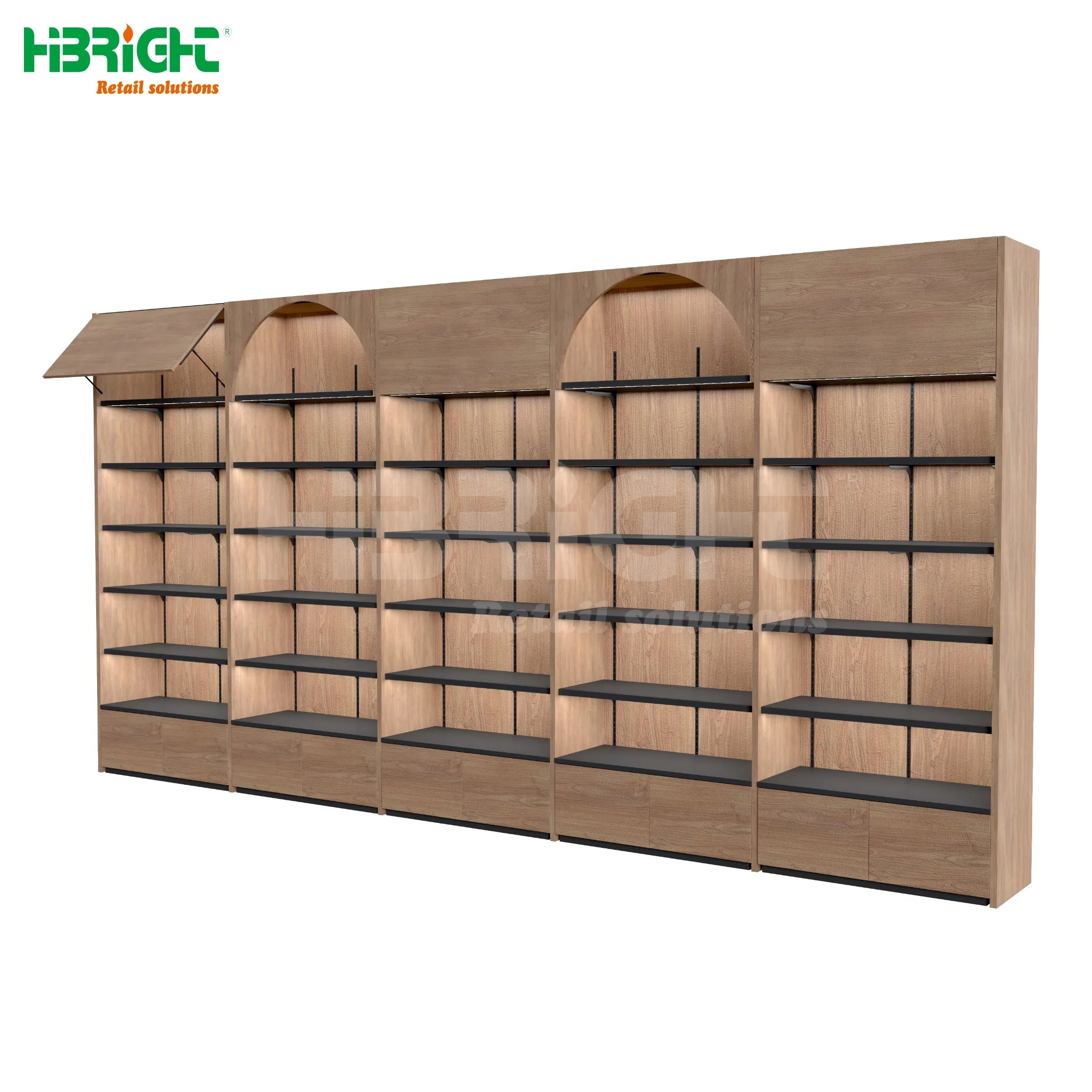 Single-Sided Modern Iron Display Rack White Gondola Shelving Convenience Store Groceries Light Duty Metallic Supermarket Shelves