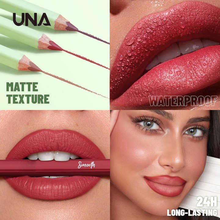 Custom Logo Vegan Cosmetics Long Lasting OEM Lip Liner Kit Custom Logo Pigmented Waterproof Creamy Matte Lip Makeup Set