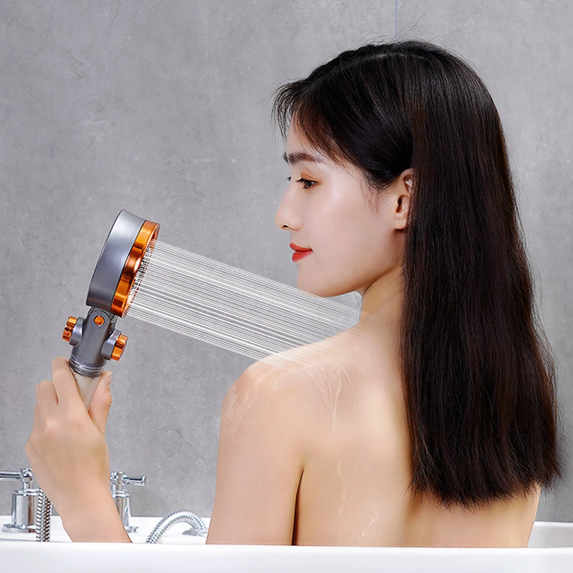 Modern High Pressure Massage ABS Bathroom Shower Head with PP Cotton Filter