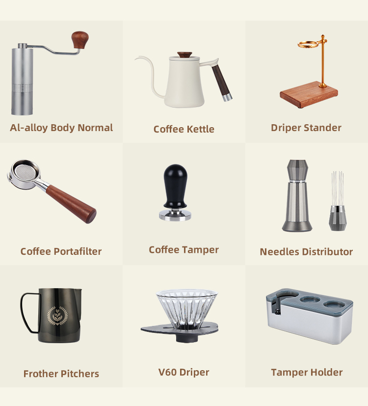 Solid Wood Double-Wall Spring-Loaded Coffee Tool Organizer Tamping Station