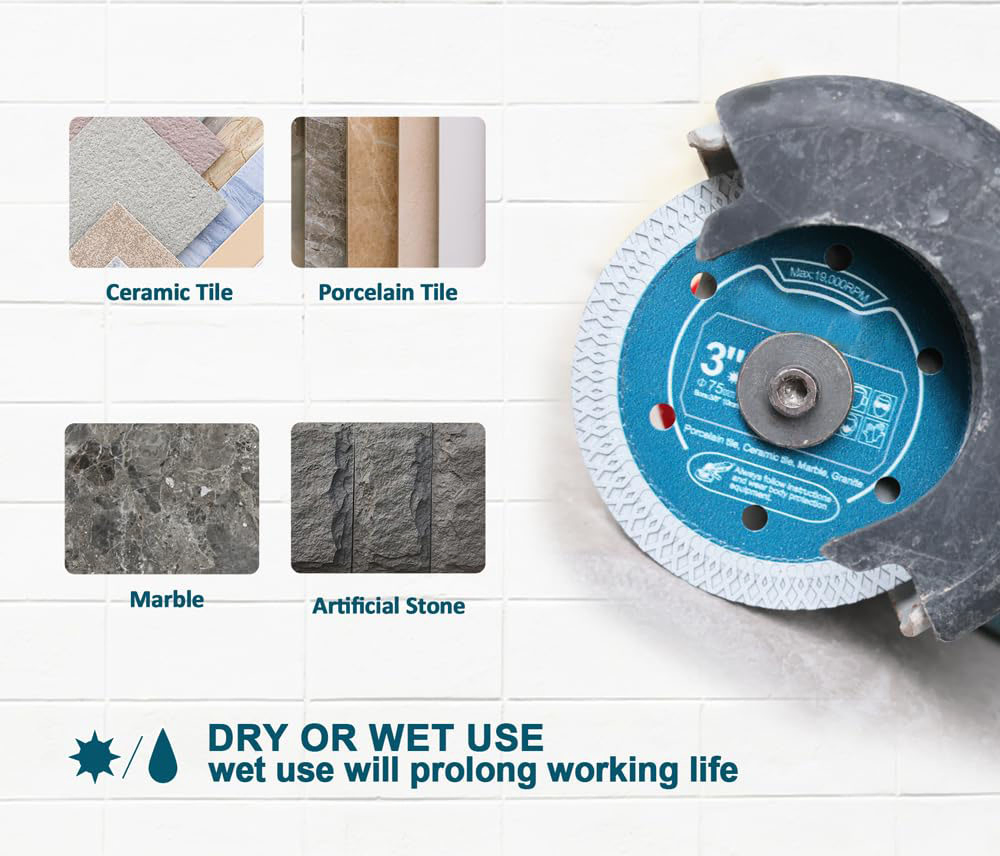 Diamond Blade - Tile Cutting Disc X Mesh for Cutting Ceramic Hard Porcelain Marble