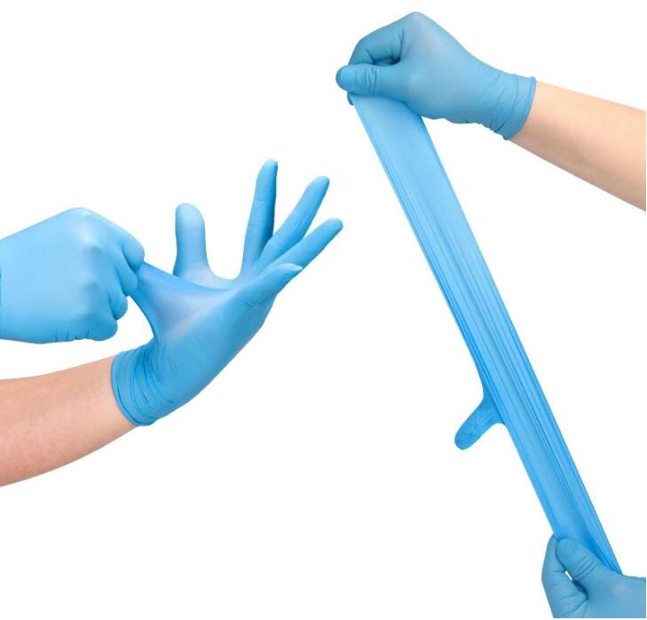 Powder Free Blue Disposable Nitrile Gloves for Examination