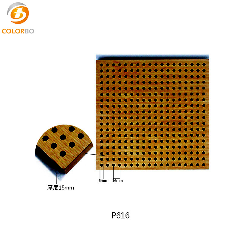 Wooden Veneer MDF Perforated Wooden Acoustic Panel