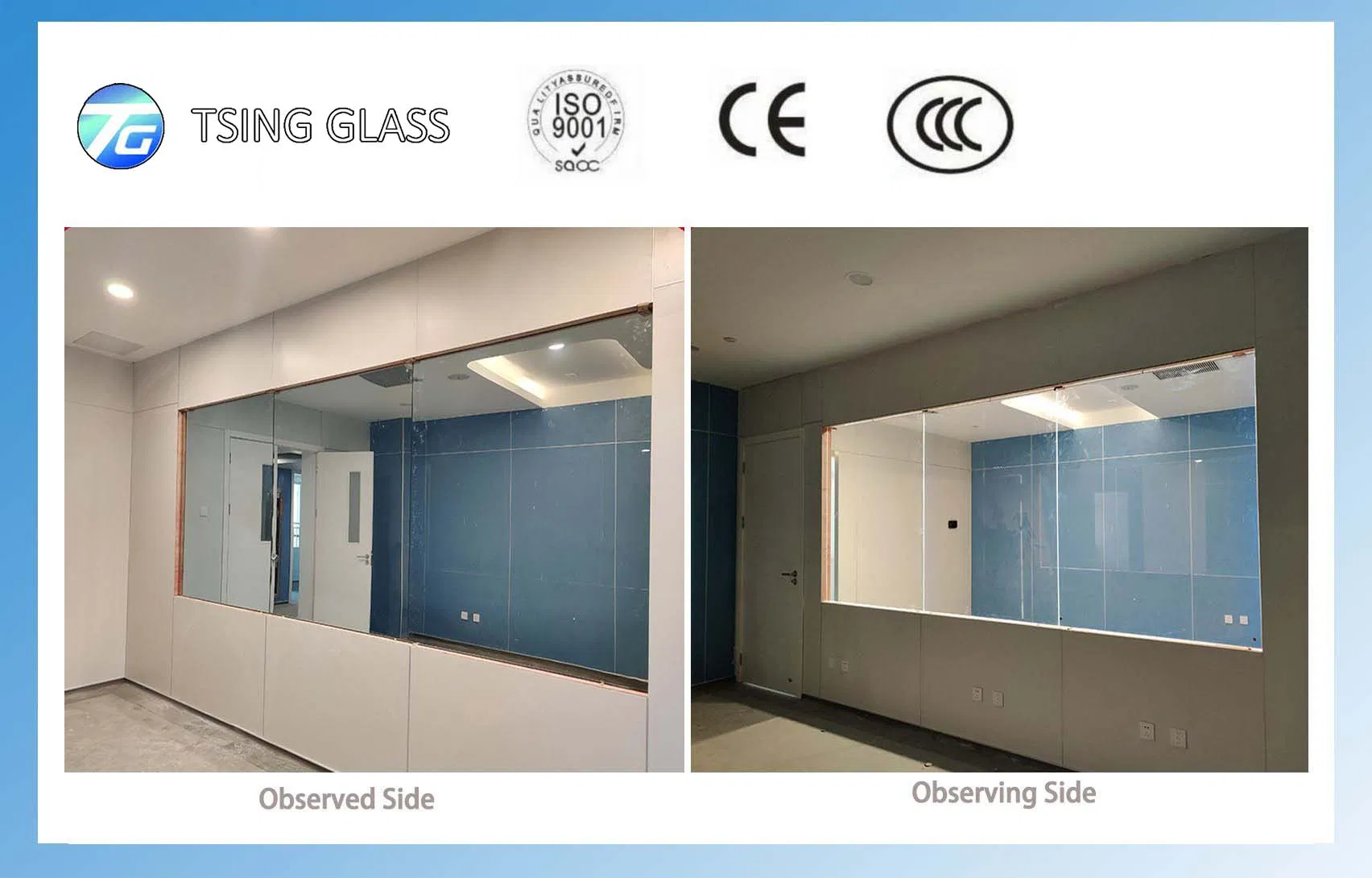 Wholesale Price See-Through Mirror 3mm~19mm Transparent One-Way Mirror Tempereable Two Way Mirror Sheet for Low-Emissivity Windows Teleprompters Glass