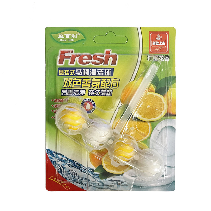 Automatic Blue Bubble Hanging Ball Gel Shape Removal Deodorant Toilet Cleaner