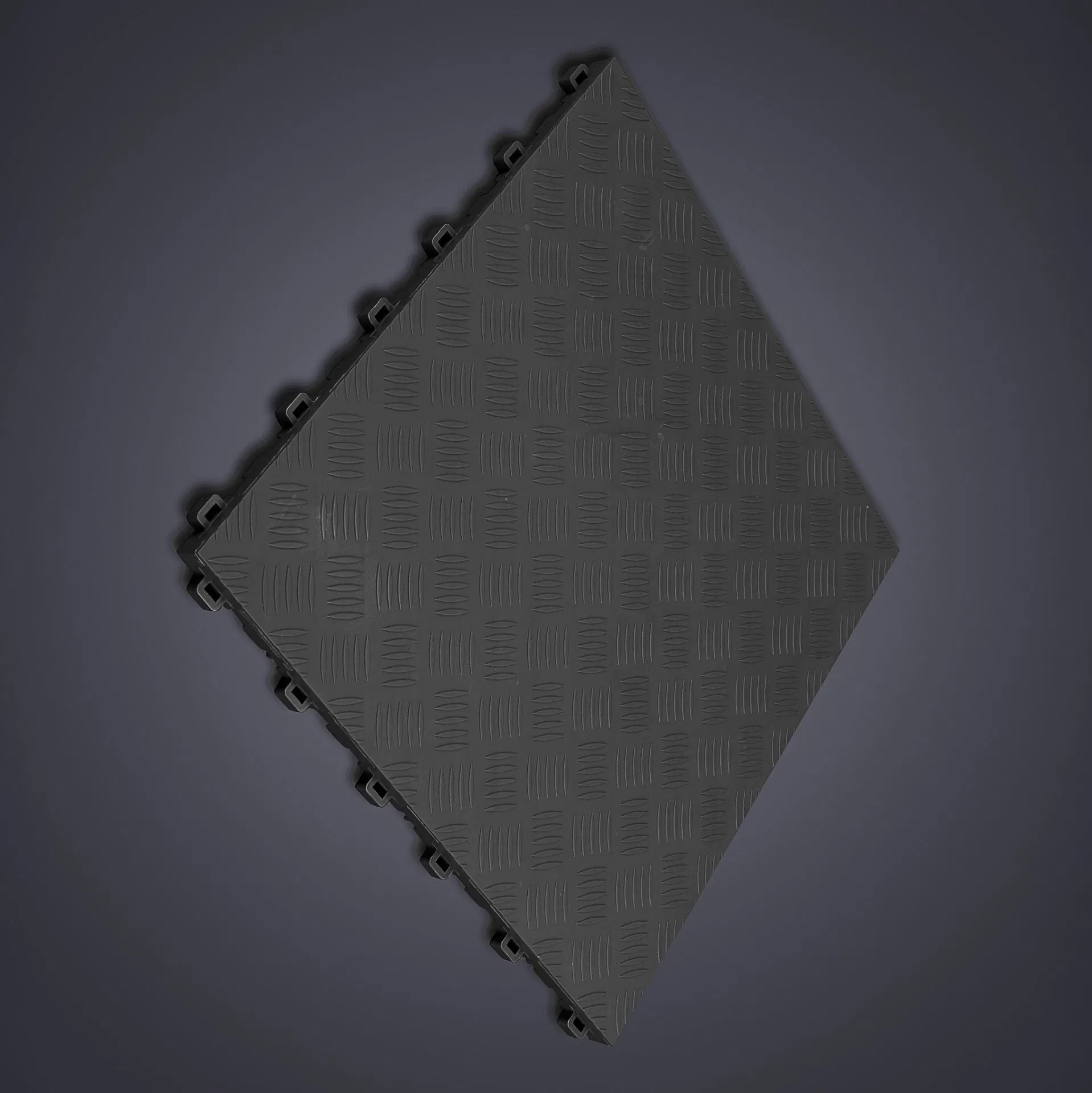 Ags Diamond Pattern Floor Interlocking Floor Tile Splicing Floor Mat UV Resistant Easy to Install Flooring for Workshops Gyms Basements