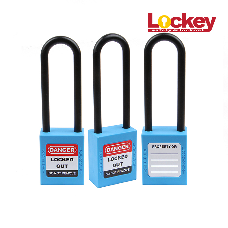 Insulation Keyed Differ Plastic Safety Padlock with 76mm Long Shackle