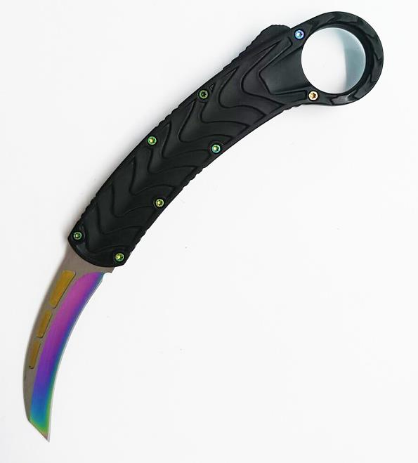 Rainbow Blade Karambit Auto Knives Combat Tactical Pocket Automatic Knife