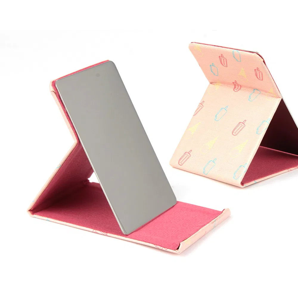 Desktop Makeup Aluminium Compact Metal Mirror Travel Table Folding Pocket Cosmetic Mirror
