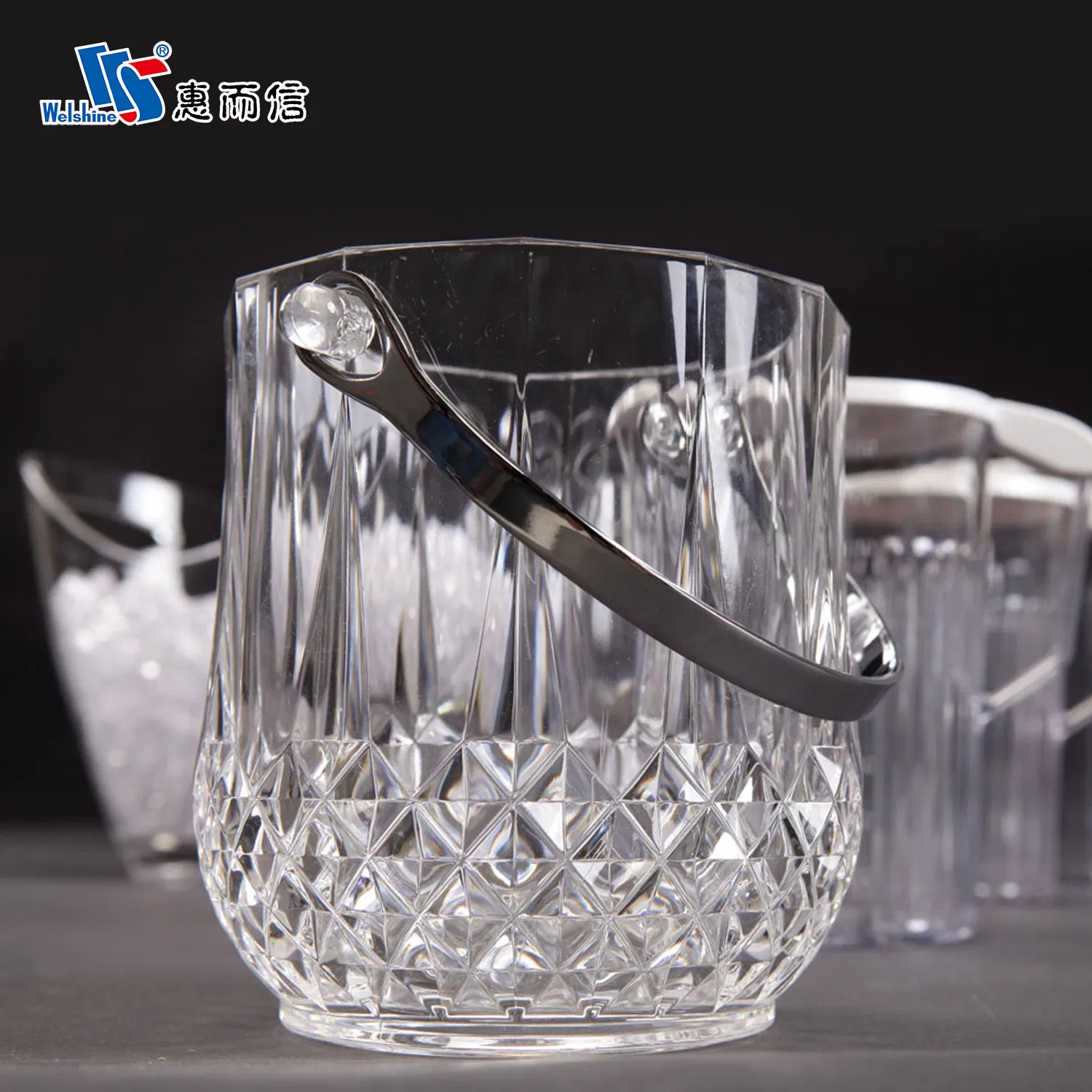 Double Handles for Simple Round PC Wine Beer Ice Bucket