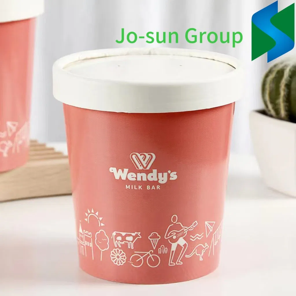 Colorful Logo Design Disposable 8oz 12oz 16oz Ice Cream Bowl Ice Cream Kraft Paper Cup Bucket
