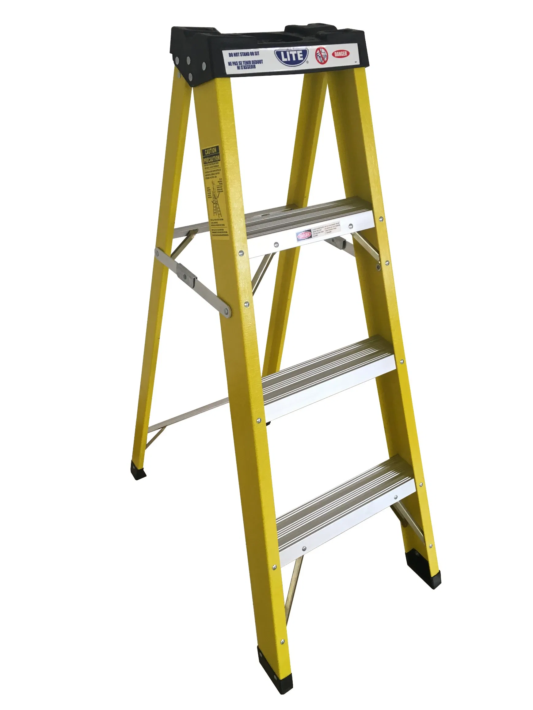 Professional Insulated Fiberglass Folding Ladder for High Voltage Tasks