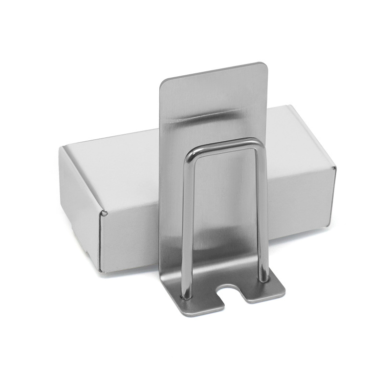 Glossy Stainless Steel Toothbrush Rust-Proof Holder Cup Hole-Free Seamless Adhesive Organizer Wbb15702