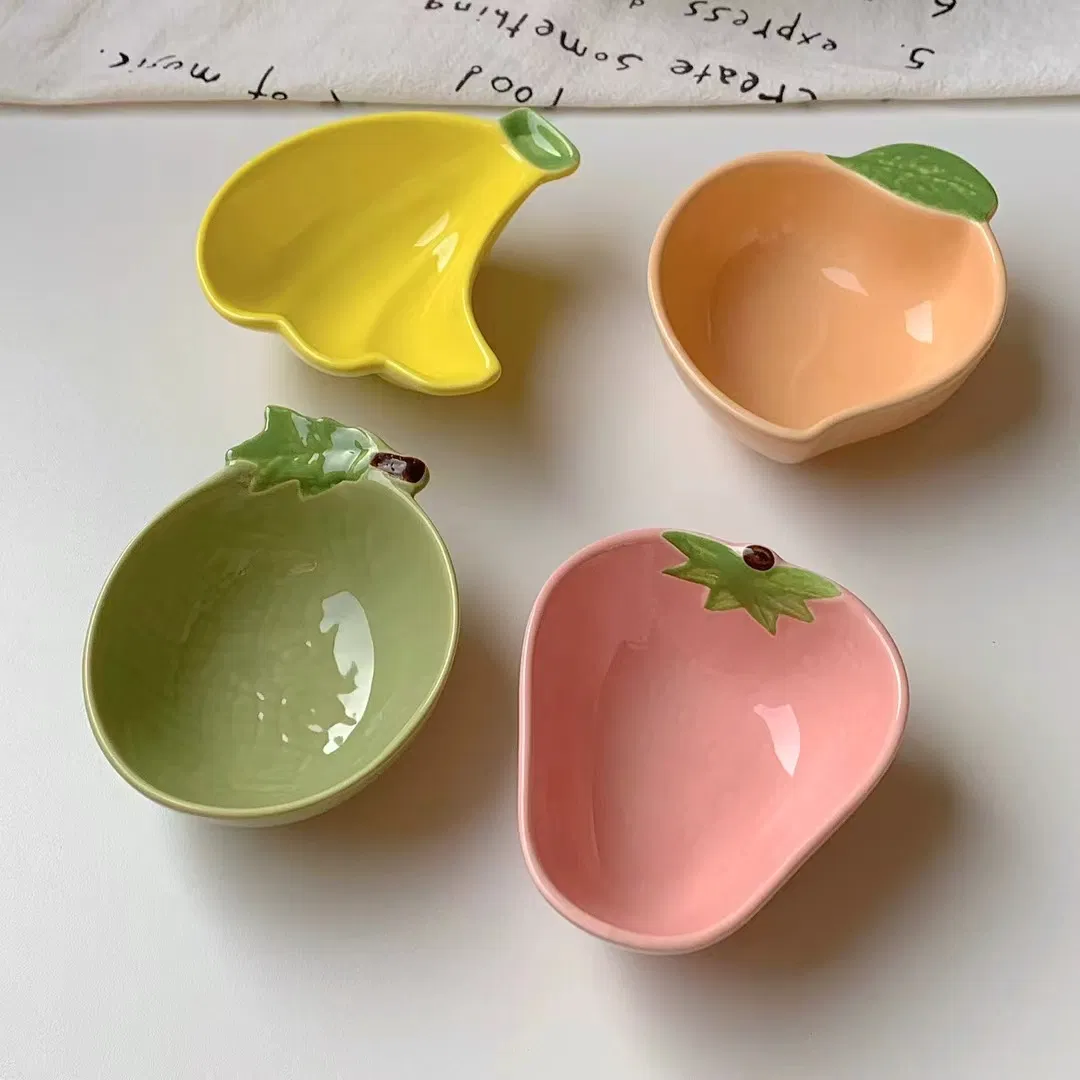 4"Saucer Soup Bowl Plate Various Shape Pad Printing Ceramic Porcelain Tableware