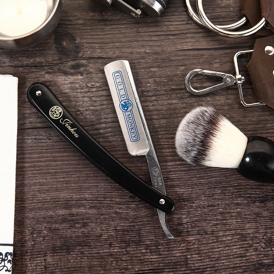 Steel Folding Shave Knife Beard Straight Razor with ABS Handle