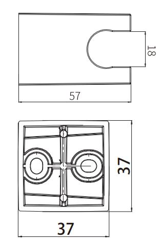 Bathroom Fittings Bathroom Accessories Wall Mounted Wall Bracket Square Shower Holder for Sliding Bar Hand Shower Sprayer