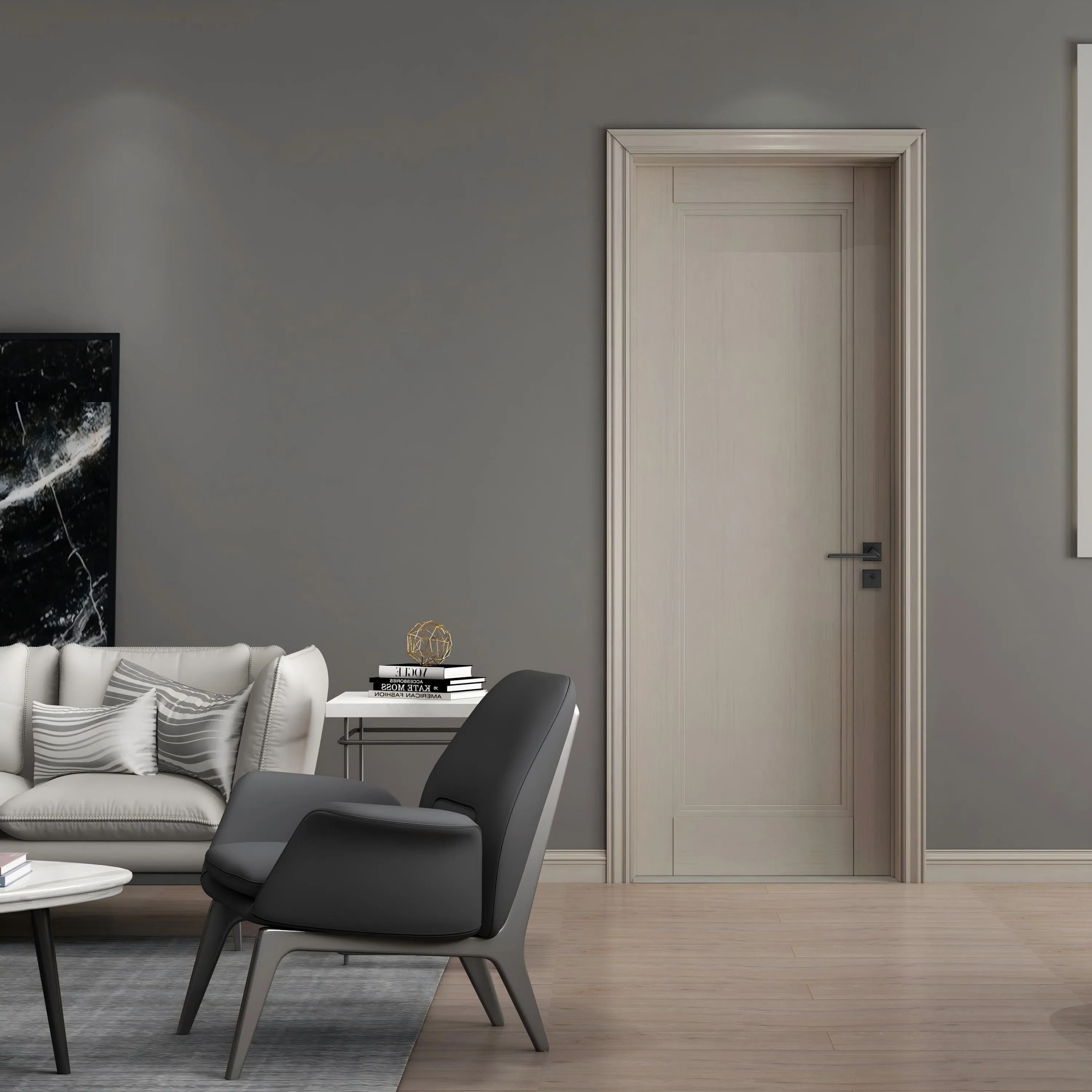 Elegant European WPC Hotel Door with Custom Engraved Patterns