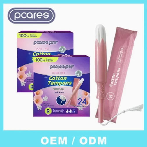 Super Manufacturers OEM 100% Organic Cotton Tampons with Applicator High Absorbenecy Quality Viscose