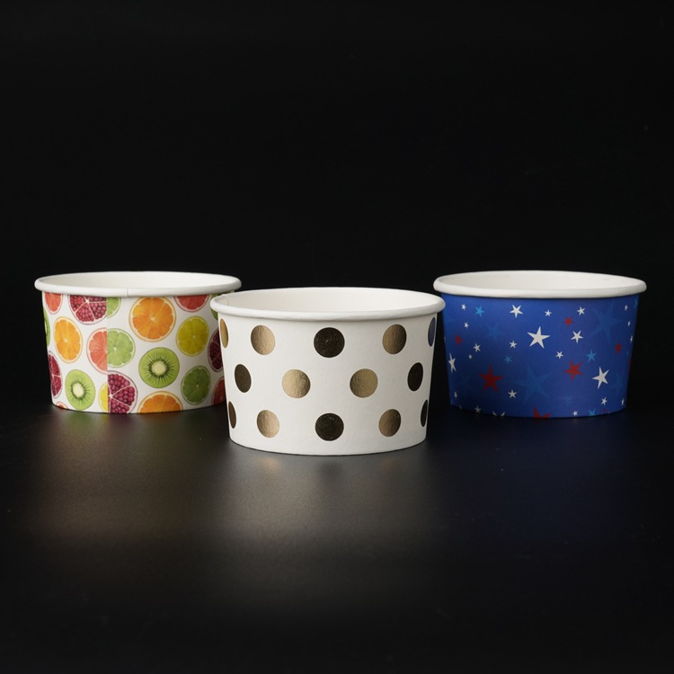 Custom Fancy Colorful Ice Cream Paper Cup Ice Cream Paper Containers