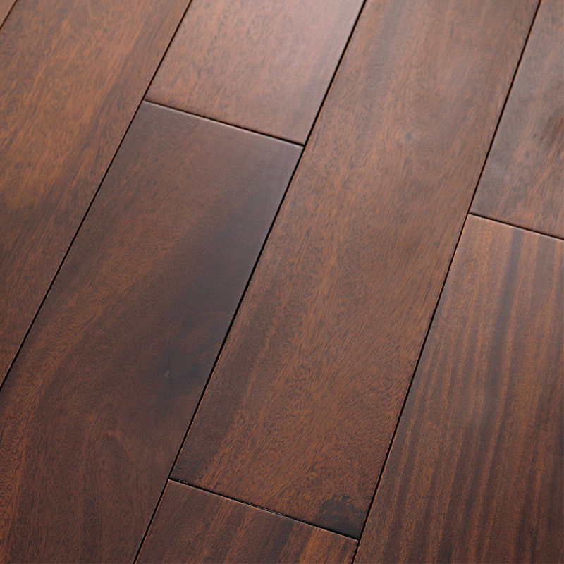Dark Walnut Color Solid Wood Flooring Wire Smooth Modern Hardwood Floor