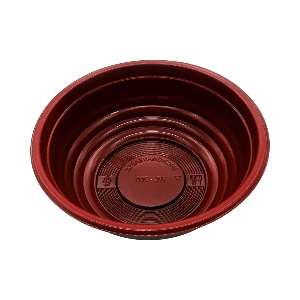 Manluen Wholesale Disposable Noodle Salad Soup Rice Fruit Round Packaging Container Plastic Takeaway Microwava Bowl