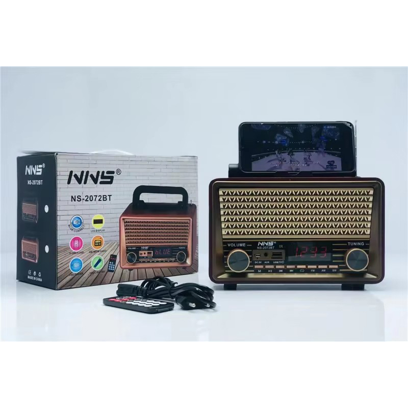 Ретро радио NS-2072BT с Bluetooth, деревянный корпус