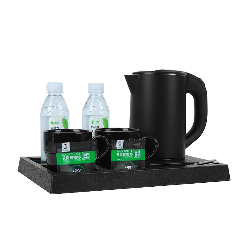 Low Price Hotel Welcome Tray Stainless Steel Electrical Kettle with Tea Set